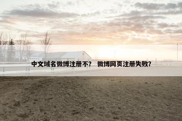 中文域名微博注册不？ 微博网页注册失败？