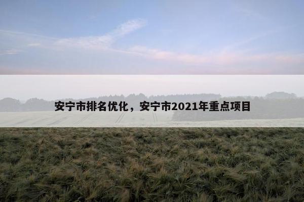 安宁市排名优化，安宁市2021年重点项目