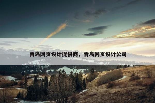 青岛网页设计提供商，青岛网页设计公司