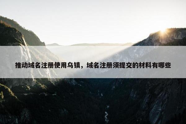 推动域名注册使用乌镇，域名注册须提交的材料有哪些