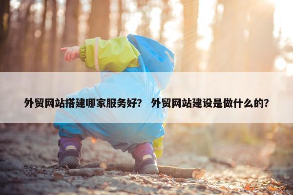 外贸网站搭建哪家服务好？ 外贸网站建设是做什么的？