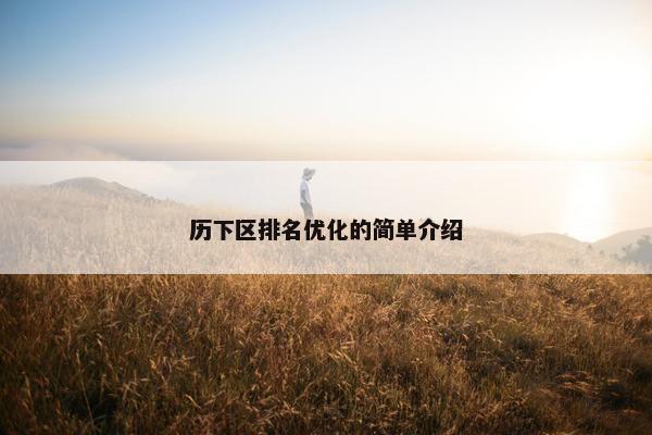 历下区排名优化的简单介绍
