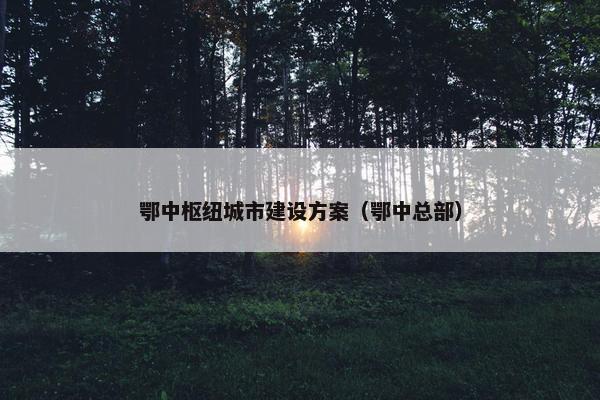鄂中枢纽城市建设方案（鄂中总部）