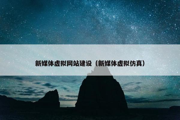 新媒体虚拟网站建设（新媒体虚拟仿真）