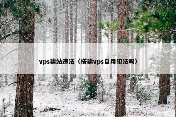vps建站违法（搭建vps自用犯法吗）