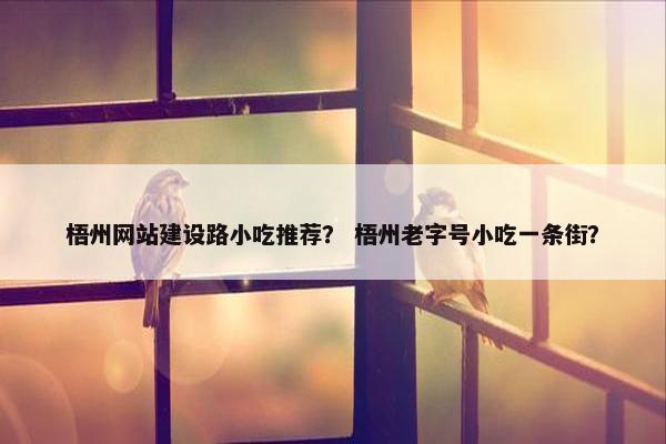 梧州网站建设路小吃推荐？ 梧州老字号小吃一条街？