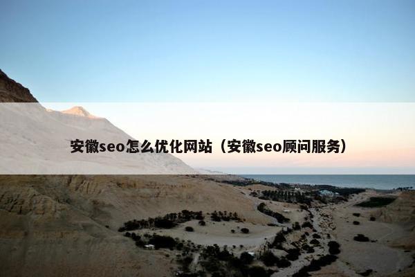 安徽seo怎么优化网站（安徽seo顾问服务）