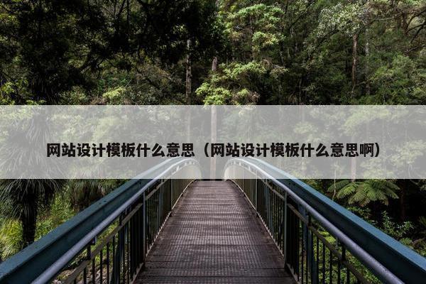 网站设计模板什么意思（网站设计模板什么意思啊）