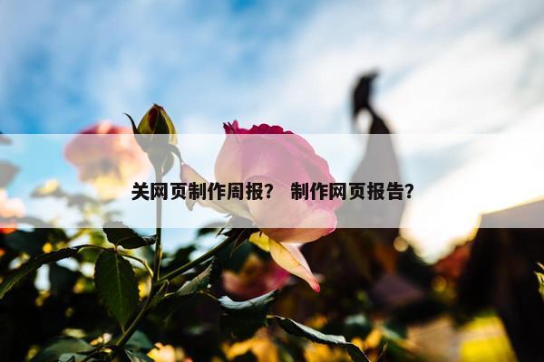 关网页制作周报？ 制作网页报告？