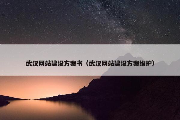 武汉网站建设方案书（武汉网站建设方案维护）