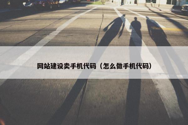 网站建设卖手机代码（怎么做手机代码）