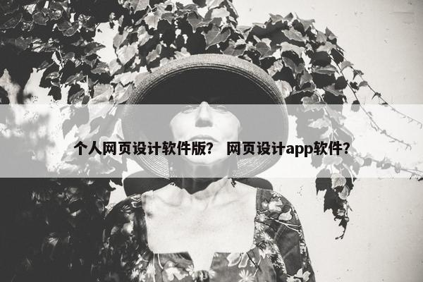 个人网页设计软件版？ 网页设计app软件？