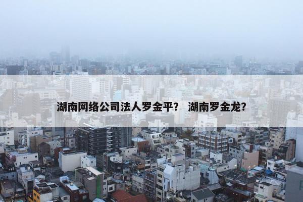 湖南网络公司法人罗金平？ 湖南罗金龙？