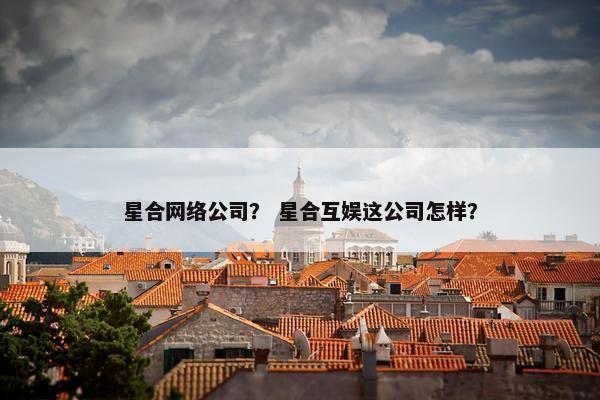 星合网络公司？ 星合互娱这公司怎样？