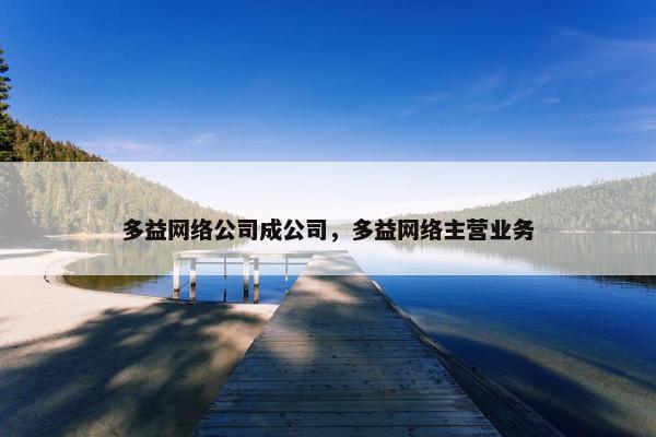 多益网络公司成公司，多益网络主营业务