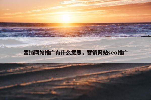 营销网站推广有什么意思，营销网站seo推广