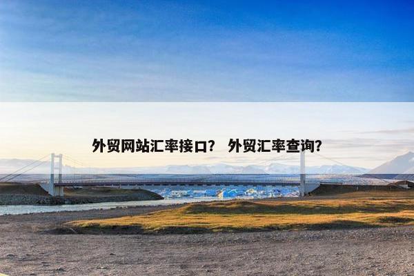 外贸网站汇率接口？ 外贸汇率查询？