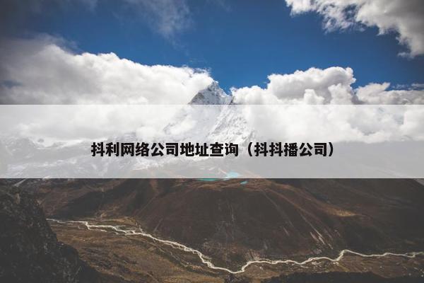抖利网络公司地址查询（抖抖播公司）