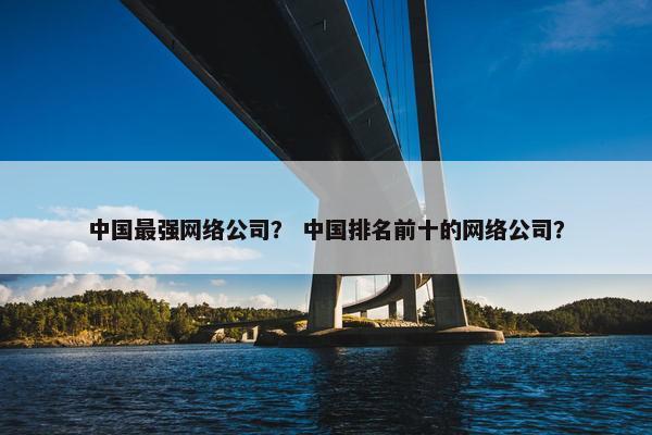 中国最强网络公司？ 中国排名前十的网络公司？