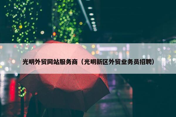 光明外贸网站服务商（光明新区外贸业务员招聘）