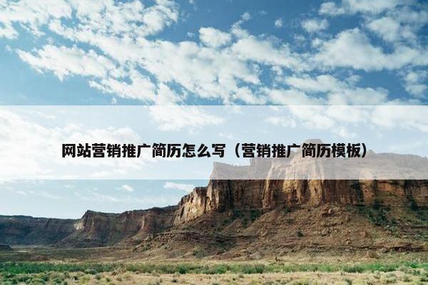 网站营销推广简历怎么写（营销推广简历模板）