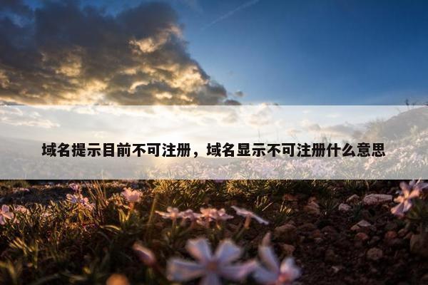 域名提示目前不可注册，域名显示不可注册什么意思