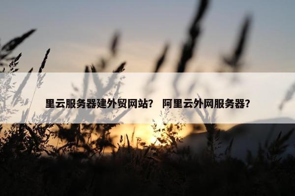 里云服务器建外贸网站？ 阿里云外网服务器？