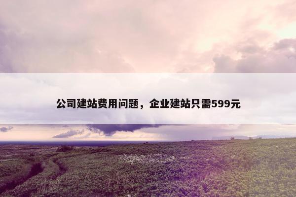 公司建站费用问题，企业建站只需599元