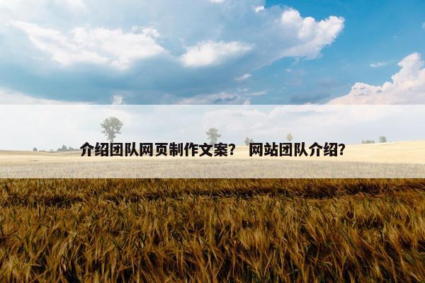 介绍团队网页制作文案？ 网站团队介绍？