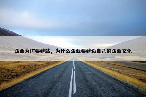 企业为何要建站，为什么企业要建设自己的企业文化