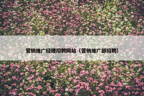 营销推广经理招聘网站（营销推广部招聘）