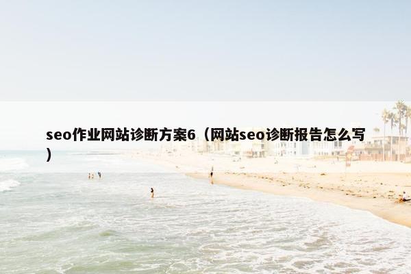 seo作业网站诊断方案6（网站seo诊断报告怎么写）