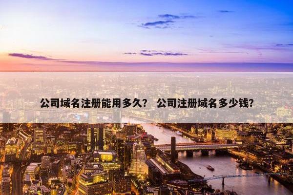 公司域名注册能用多久？ 公司注册域名多少钱？