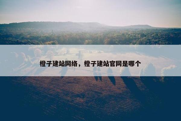 橙子建站网络，橙子建站官网是哪个
