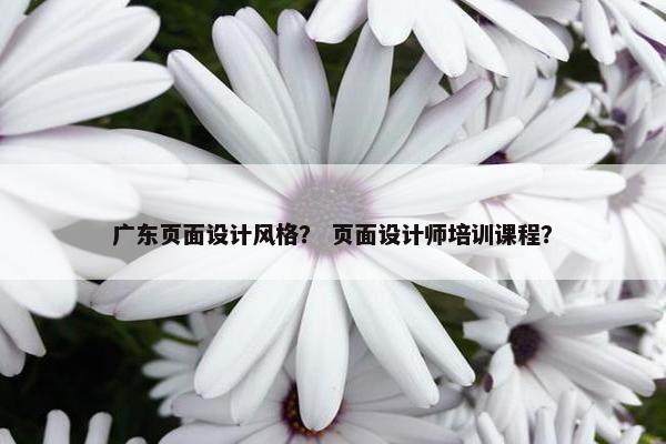 广东页面设计风格？ 页面设计师培训课程？