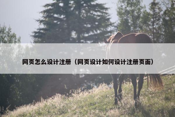 网页怎么设计注册（网页设计如何设计注册页面）