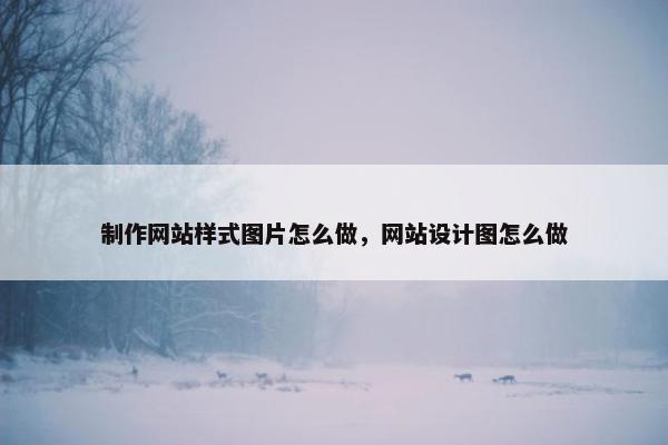 制作网站样式图片怎么做，网站设计图怎么做