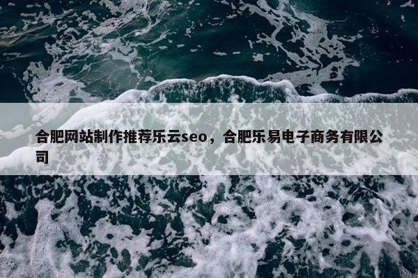合肥网站制作推荐乐云seo，合肥乐易电子商务有限公司