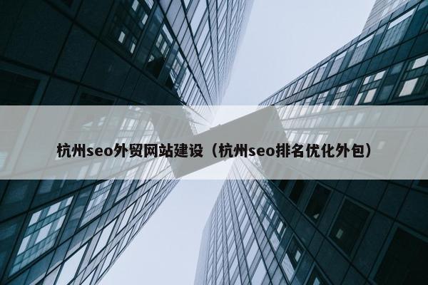 杭州seo外贸网站建设（杭州seo排名优化外包）