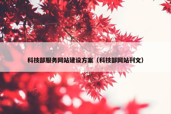 科技部服务网站建设方案（科技部网站刊文）