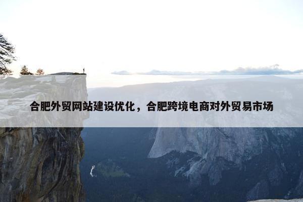 合肥外贸网站建设优化，合肥跨境电商对外贸易市场