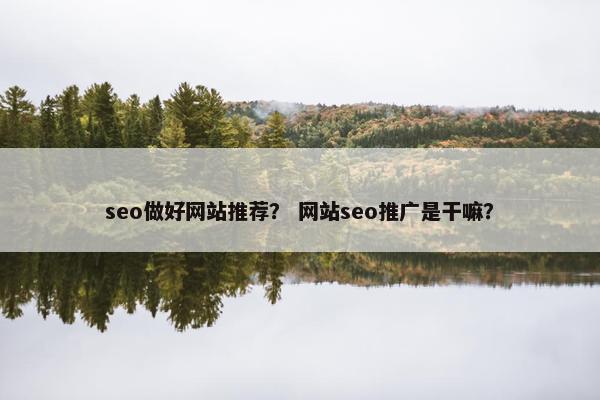 seo做好网站推荐？ 网站seo推广是干嘛？