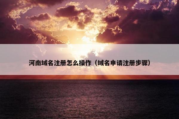 河南域名注册怎么操作（域名申请注册步骤）