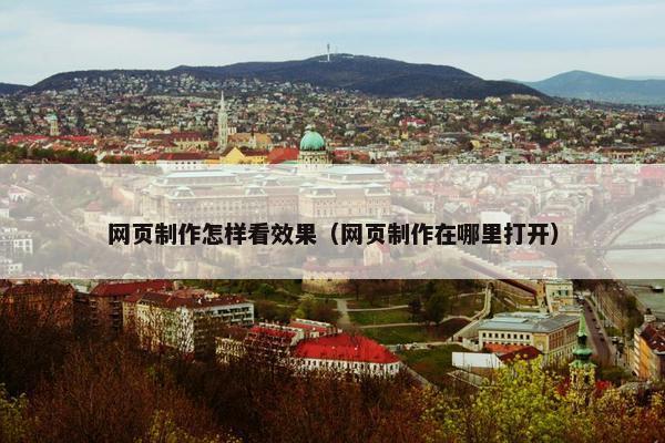 网页制作怎样看效果（网页制作在哪里打开）