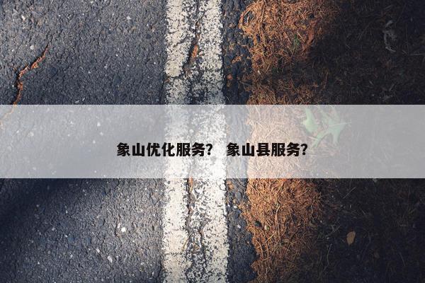 象山优化服务？ 象山县服务？