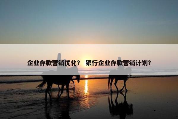企业存款营销优化？ 银行企业存款营销计划？