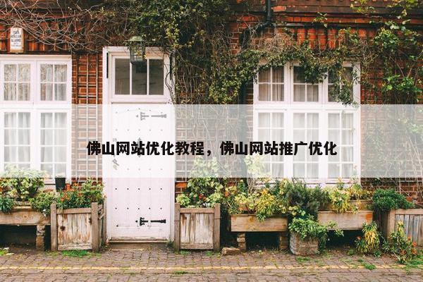 佛山网站优化教程，佛山网站推广优化