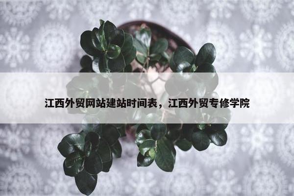 江西外贸网站建站时间表，江西外贸专修学院
