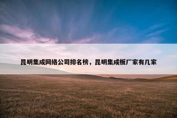 昆明集成网络公司排名榜，昆明集成板厂家有几家