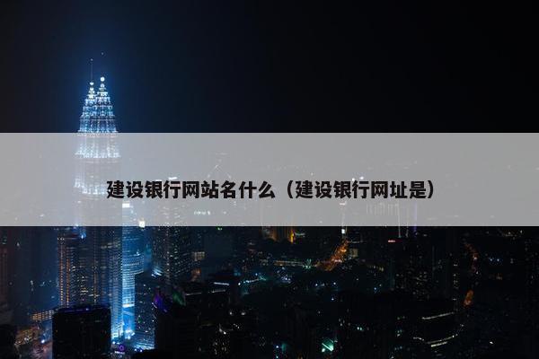 建设银行网站名什么（建设银行网址是）